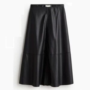 H&M Black Coated A-Line Skirt, US2